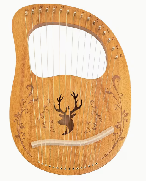 17-Tone Lyre Harp Solid Design Deer