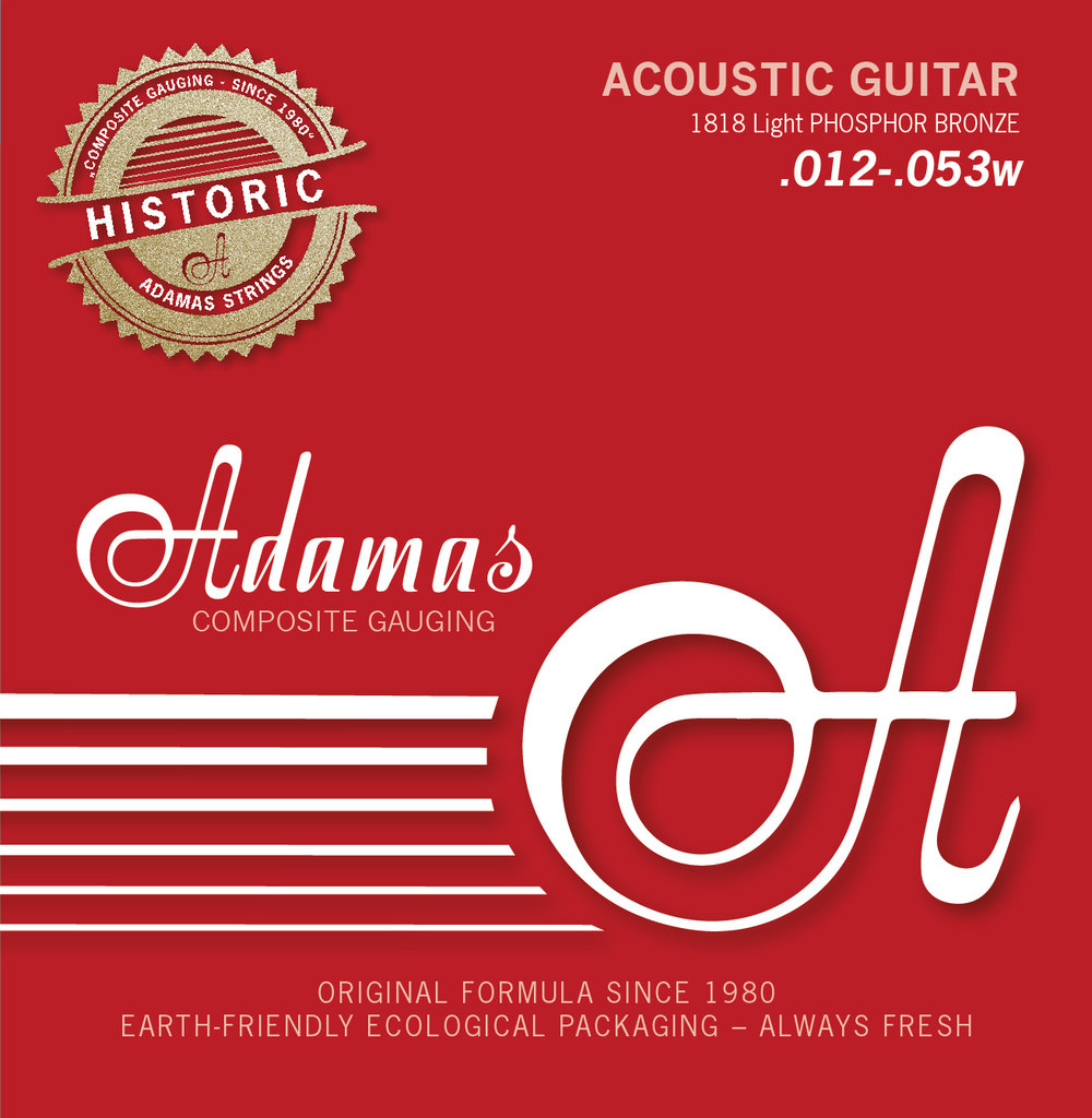 Adamas 1818 Strings for Acoustic Guitar Phosphor Bronze Light 12