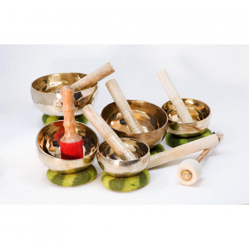Advantageous Set of Hand-Hammered Tibetan Singing Bowls