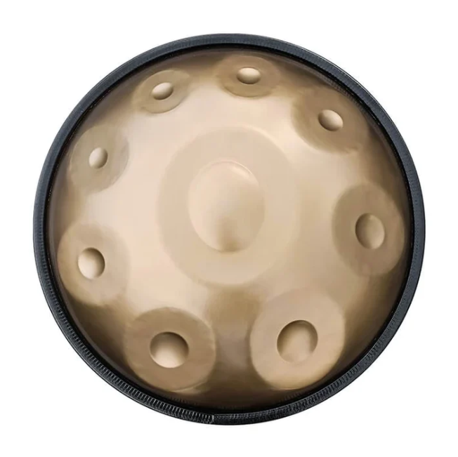 Authentic Handpan G Kurd Minor 440 hz 9 tones 46 cm Gold