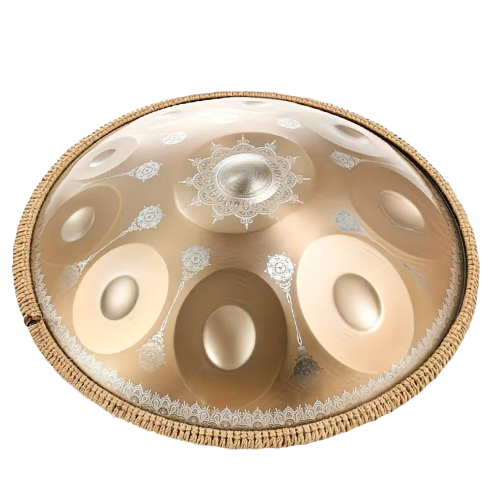 Authentic Handpan Mandala D Minor 432 Hz 10 Tones 56 cm Gold