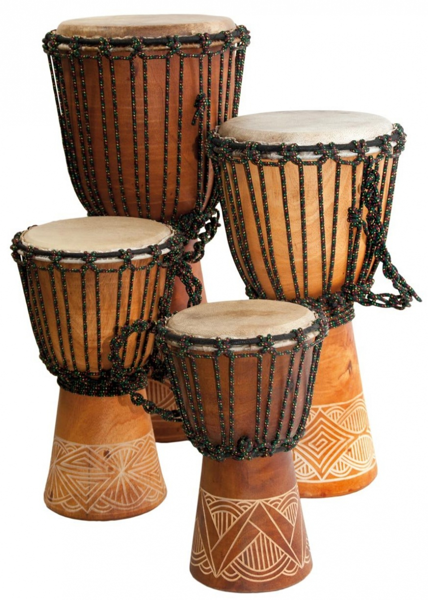 Bali Beginner Djembe Mahogany 40cm with Carving