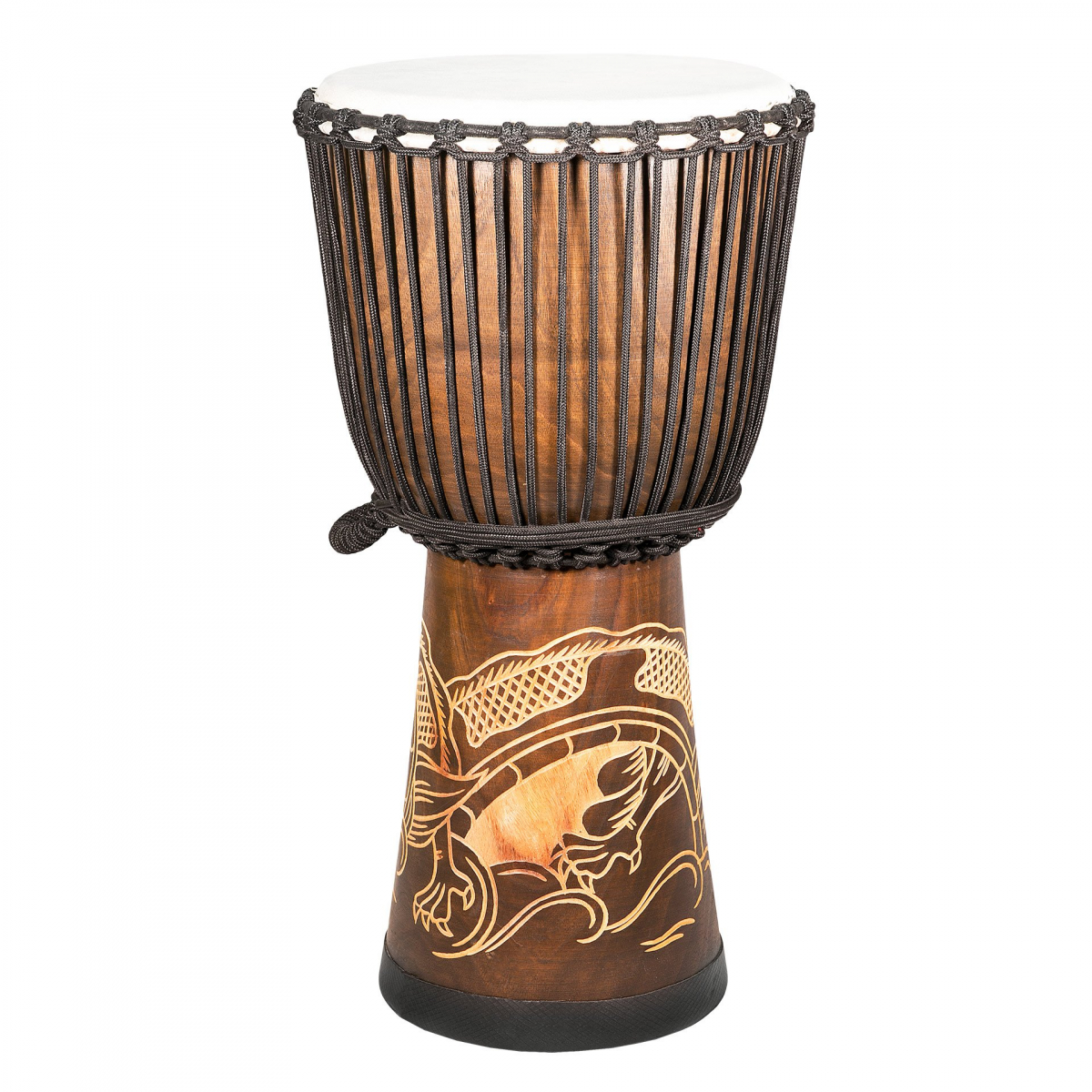 Bali Mahogany Djembe with Dragon Carving 60 cm