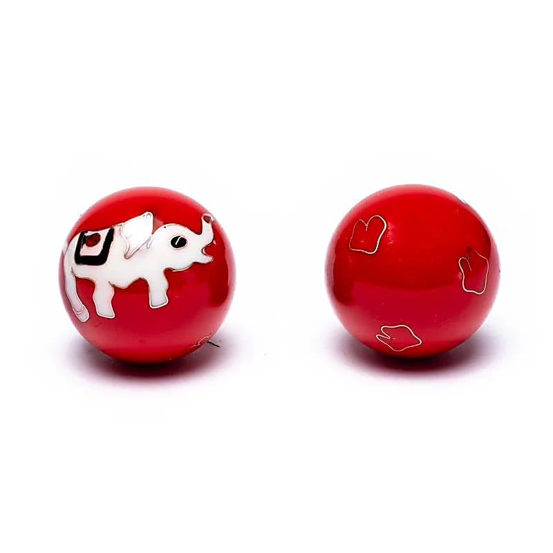 Baoding Balls - Chinese Meditation Balls Elephant Red - 3.5cm
