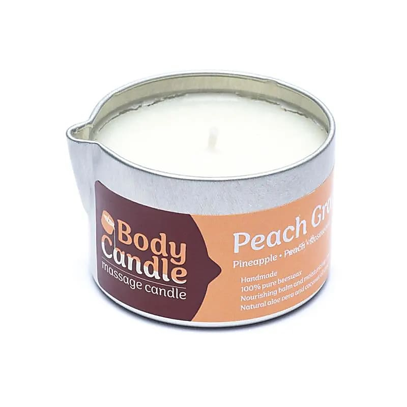 Beeswax Massage Candle - Peach Grace (peach, pineapple & rosewood), 100 ml