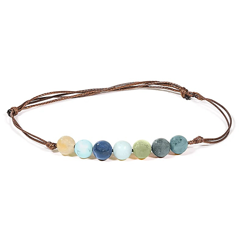 Bracelet - 7 x Amazonite, adjustable