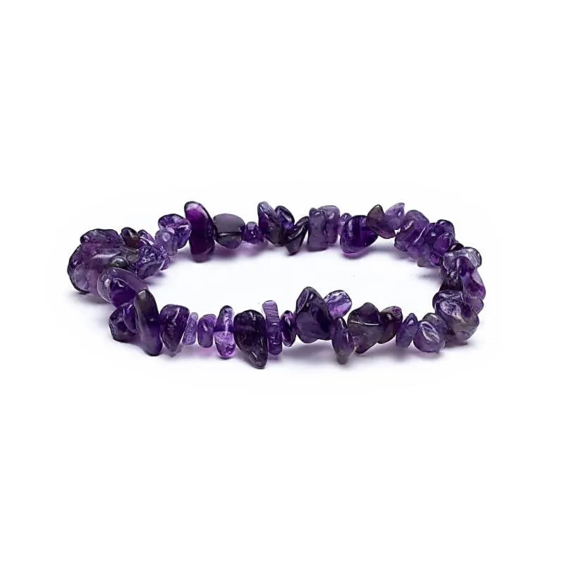 Bracelet - Amethyst - small pieces, elastic