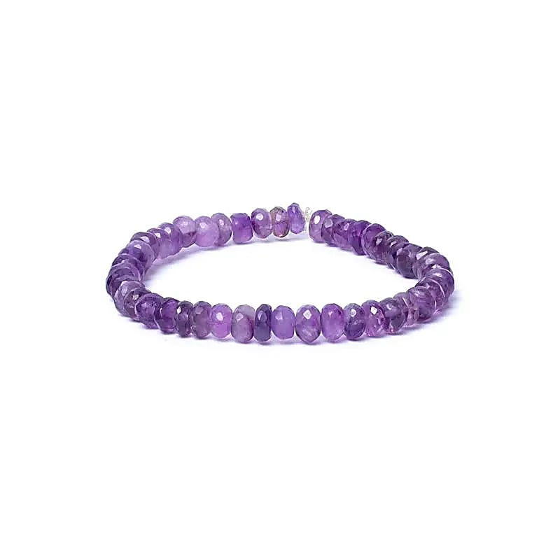 Bracelet - Faceted Amethyst AA quality, 6mm