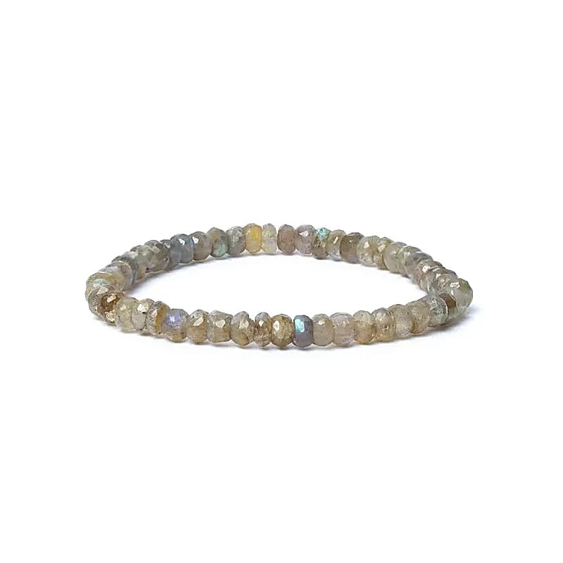 Bracelet - Faceted Labradorite of AA quality, 6mm