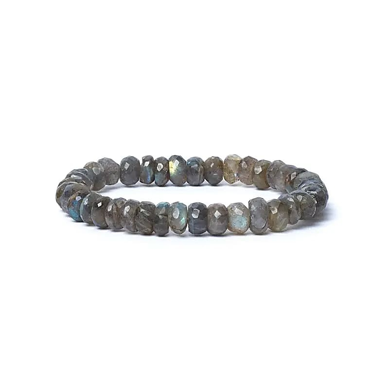 Bracelet - Faceted Labradorite of AA quality, 8mm