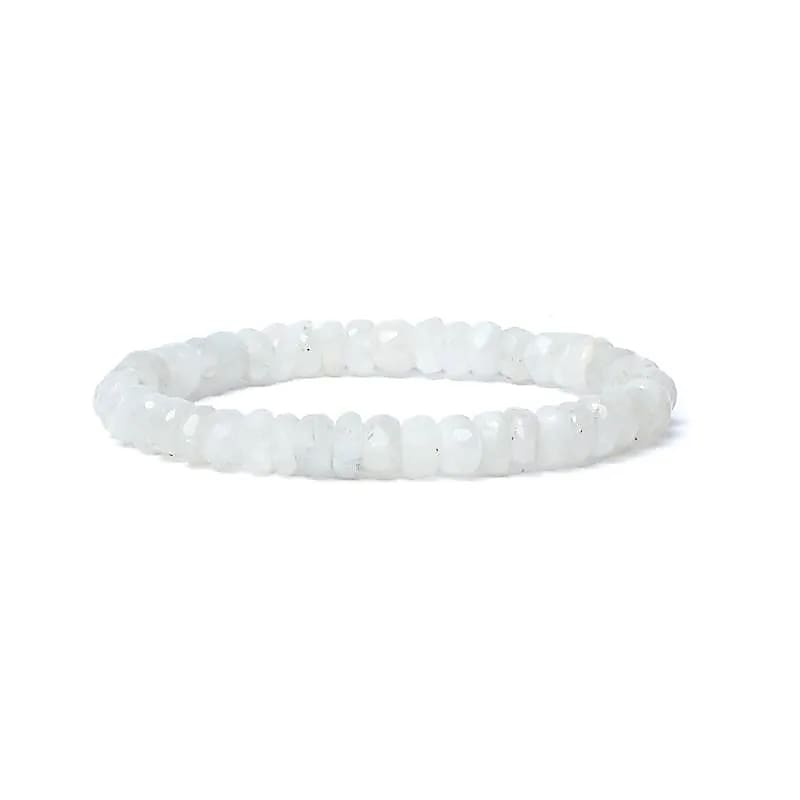 Bracelet - Faceted Moonstone, Rainbow AA Quality, 8mm