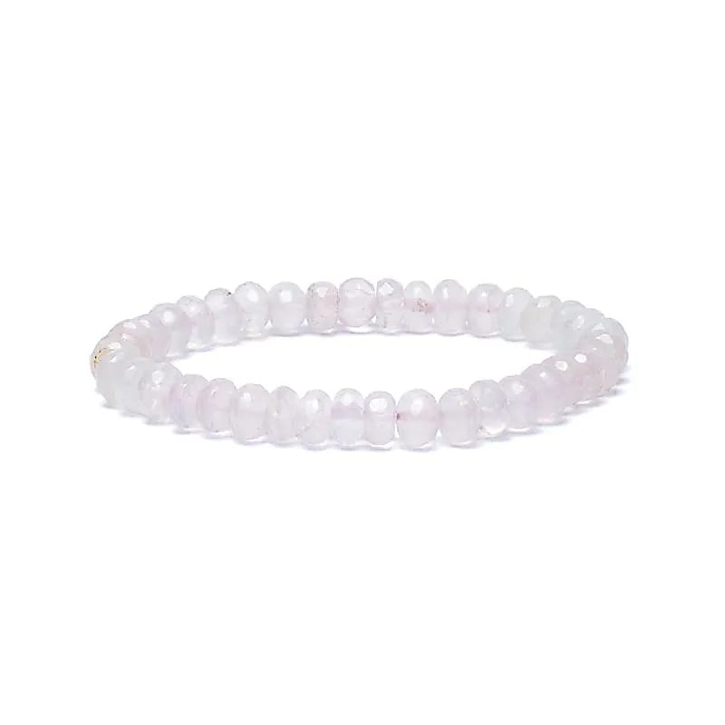 Bracelet - Faceted Rose Quartz AA Quality, 6mm