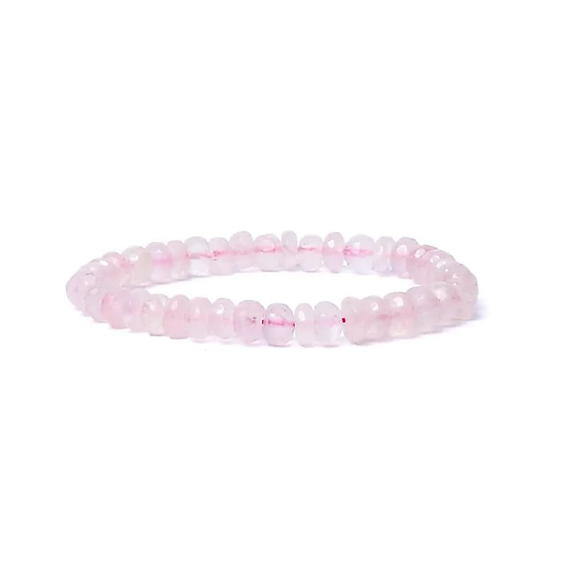 Bracelet - Faceted Rose Quartz of AA quality, 8mm