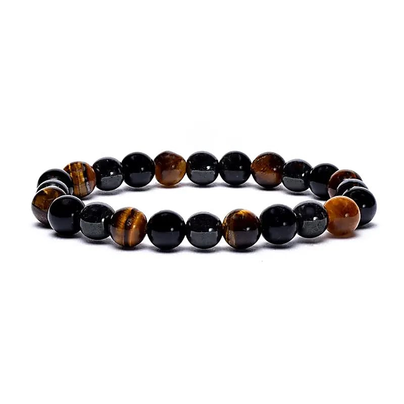 Bracelet - Hematite, Obsidian, and Tiger's Eye, Elastic