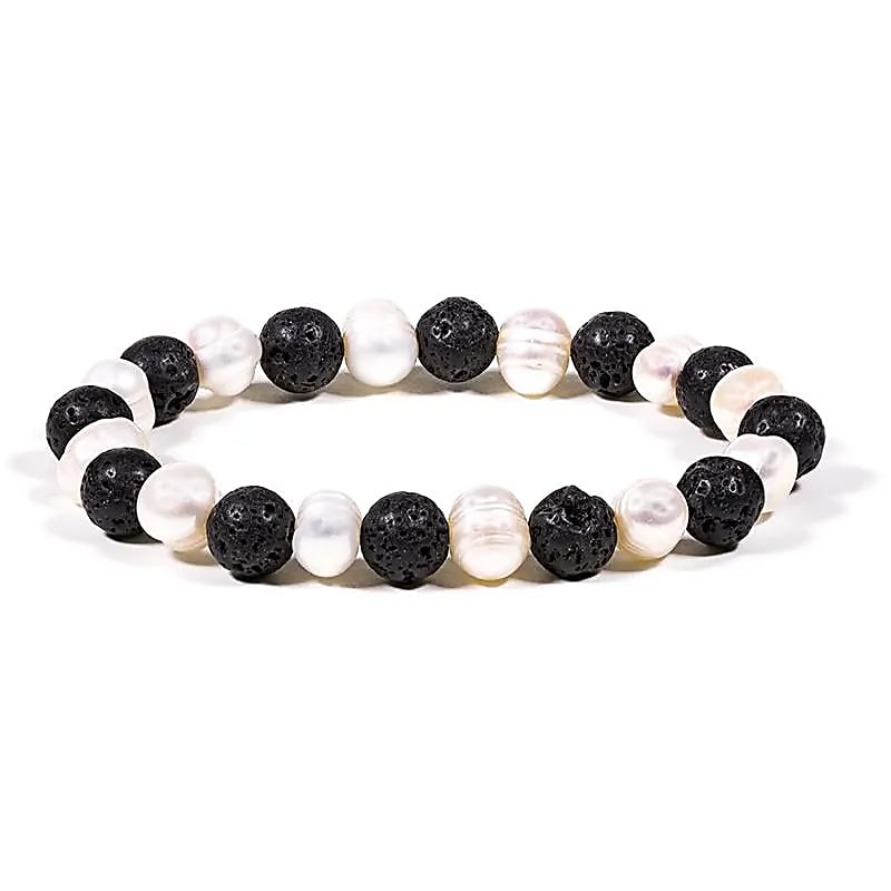 Bracelet - Lava and Pearl