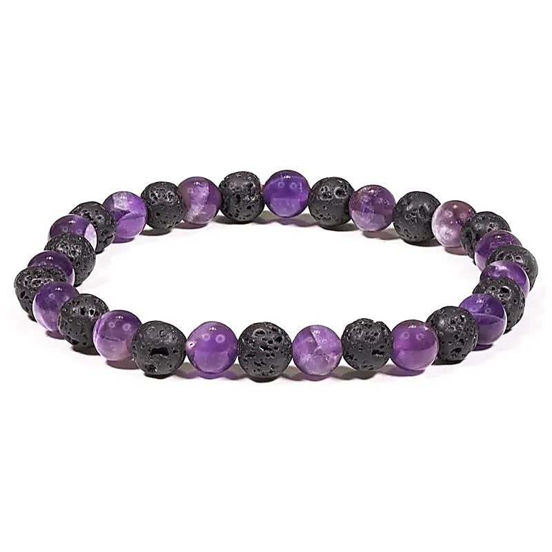 Bracelet - Lava Stone and Amethyst