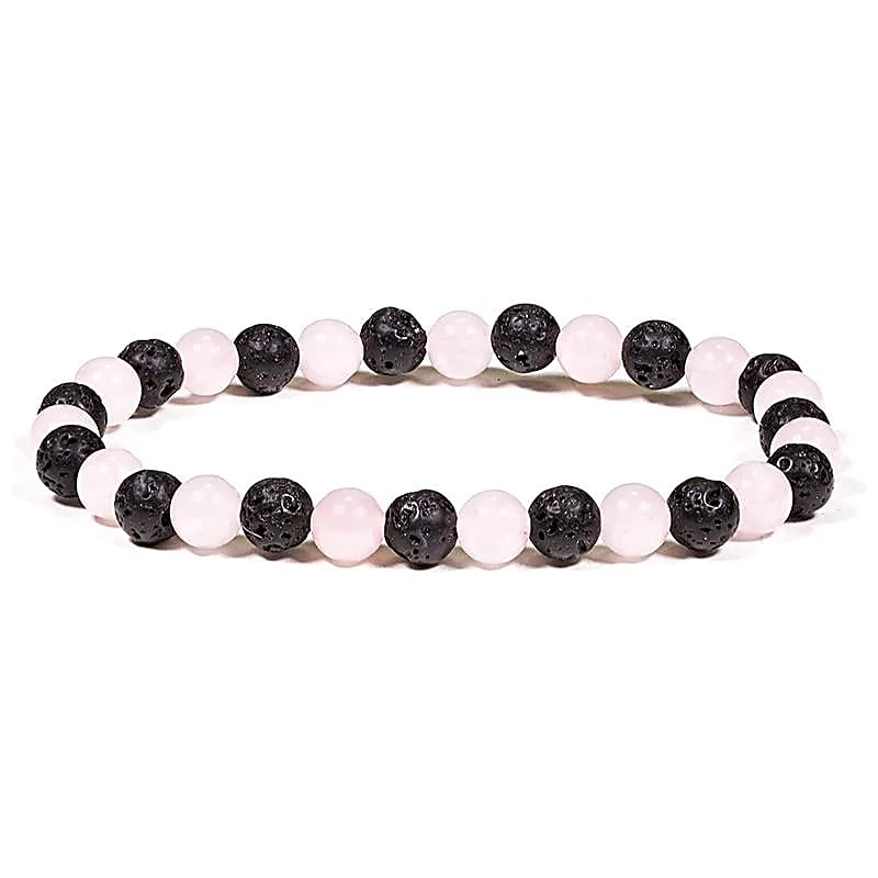 Bracelet - Lava Stone and Rose Quartz
