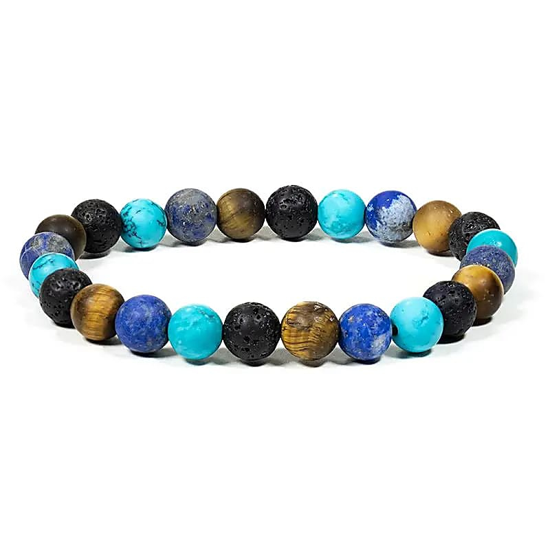 Bracelet made of multiple stones, elastic