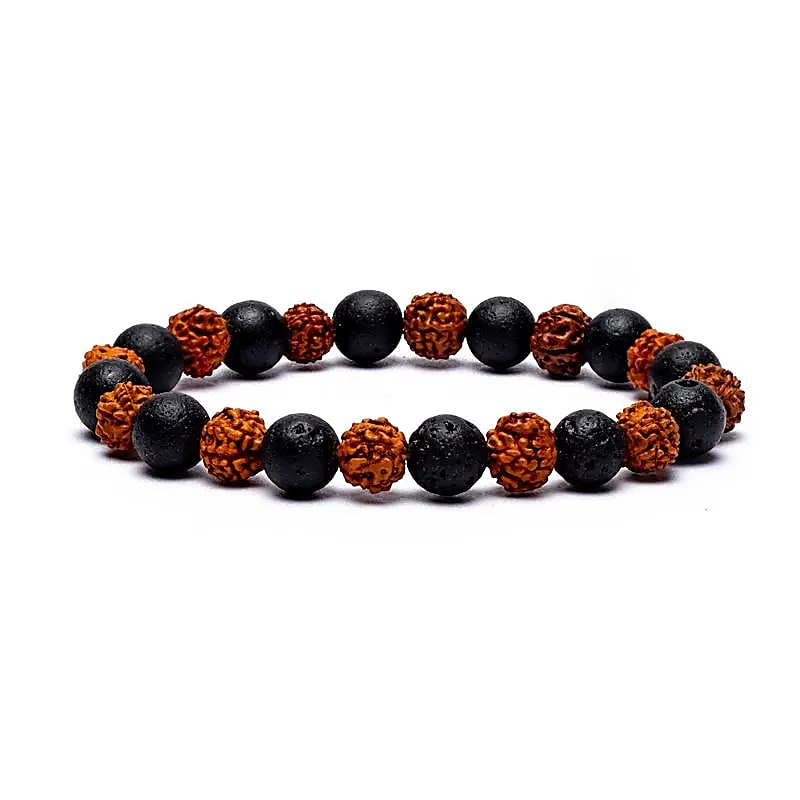 Bracelet - Rudraksha / Lava Stone