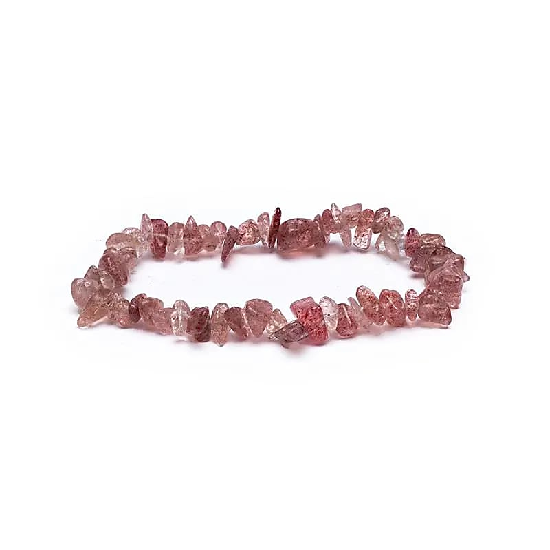 Bracelet - Strawberry Quartz - small pieces, elastic