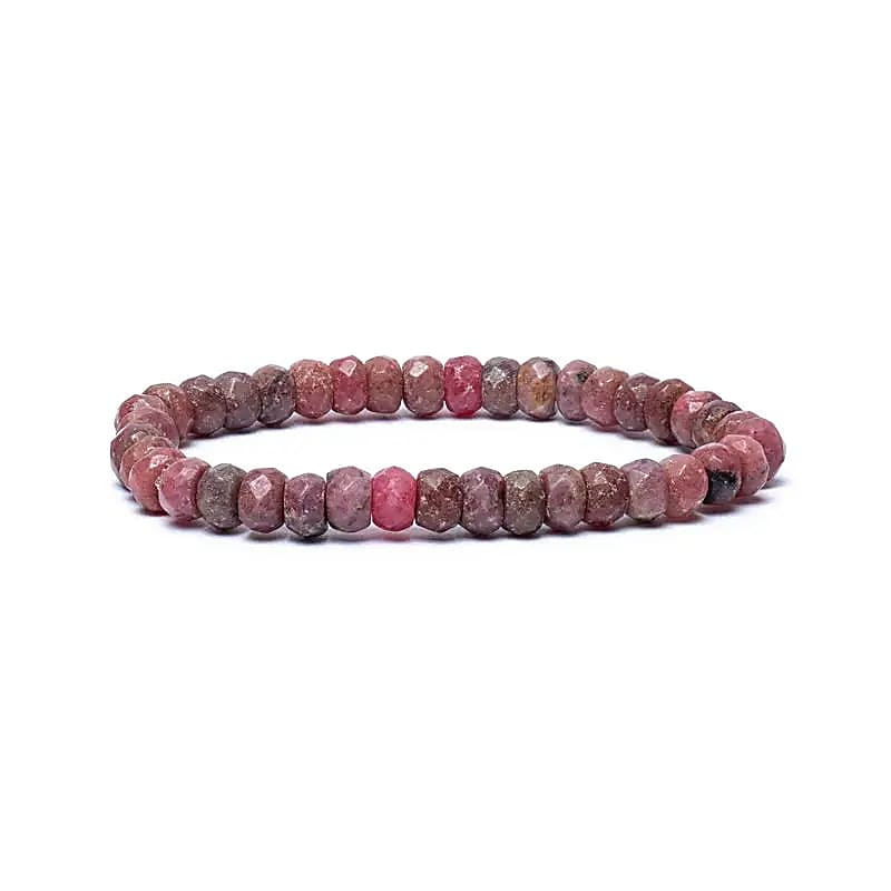 Bracelet - Thulite Faceted AA Quality, Elastic