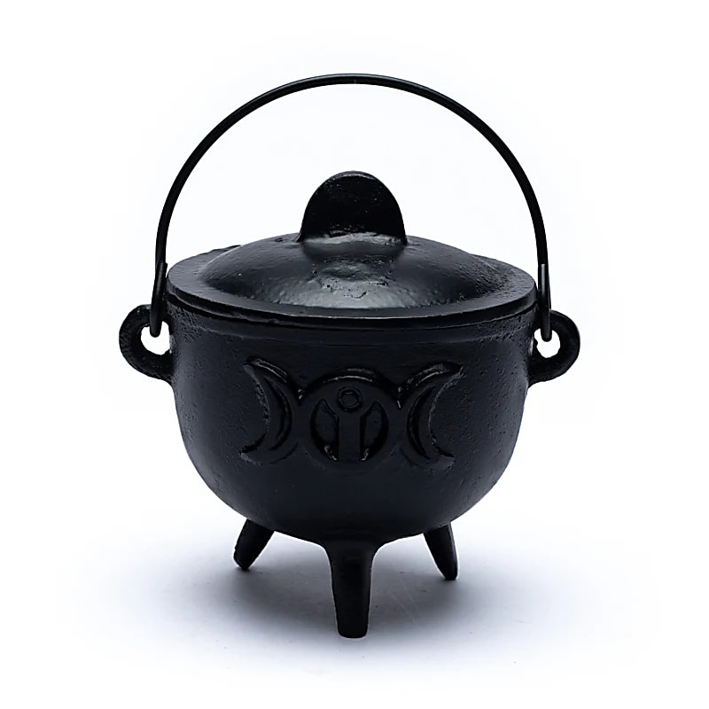 Cast Iron Cauldron SUN and MOON (12x9.5cm)