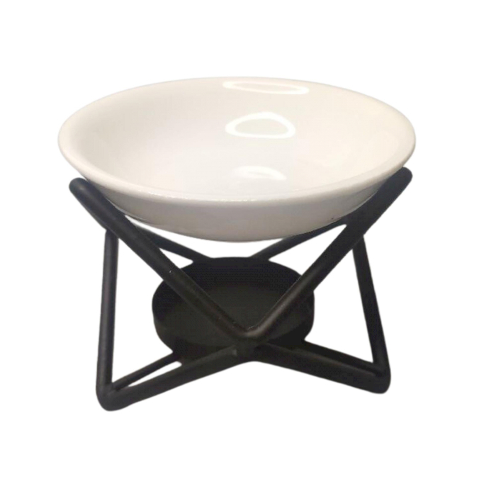 Ceramic Aroma Lamp with Metal Hexagon