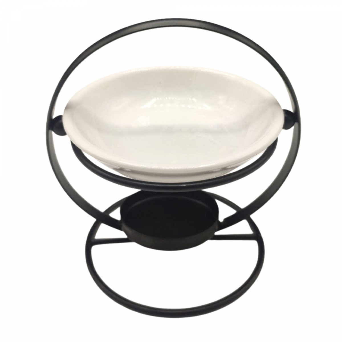 Ceramic Aroma Lamp with Metal Ring