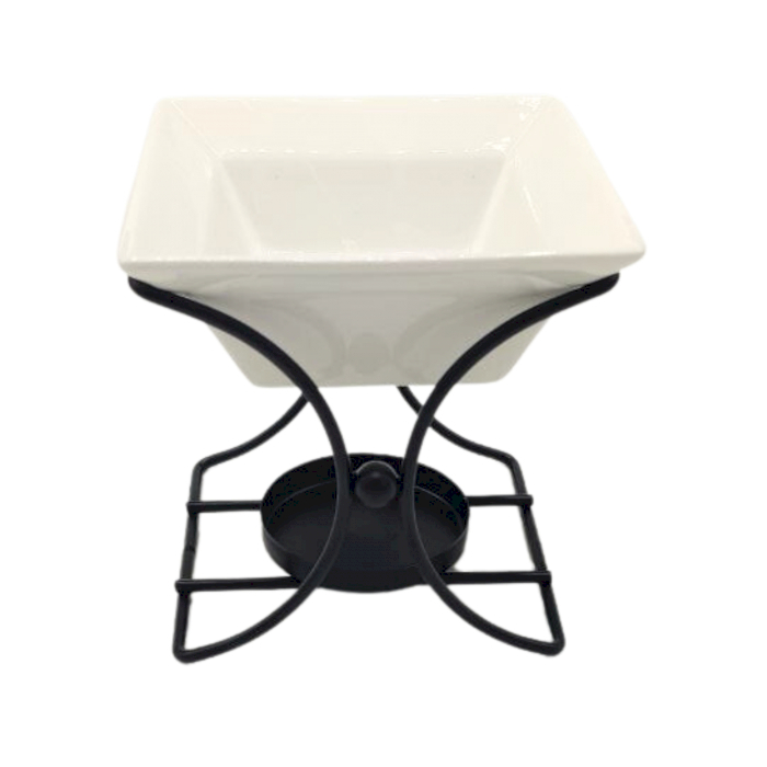 Ceramic Aroma Lamp with Metal Square