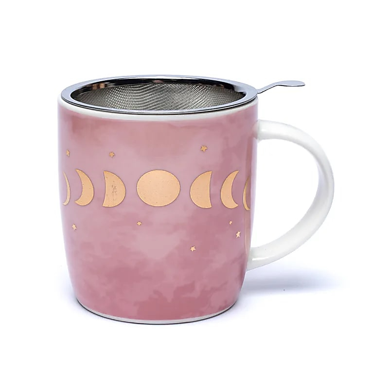 Ceramic Mug with Infuser – Moon Phases, 400 ml
