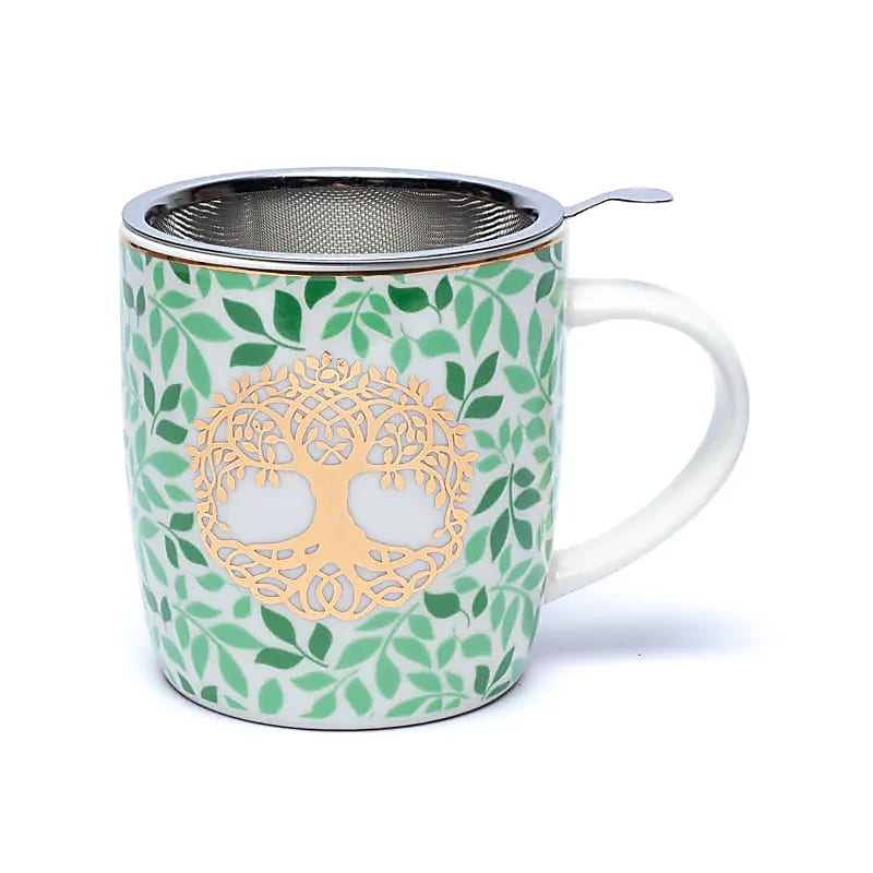 Ceramic Mug with Strainer - Tree of Life, 400 ml
