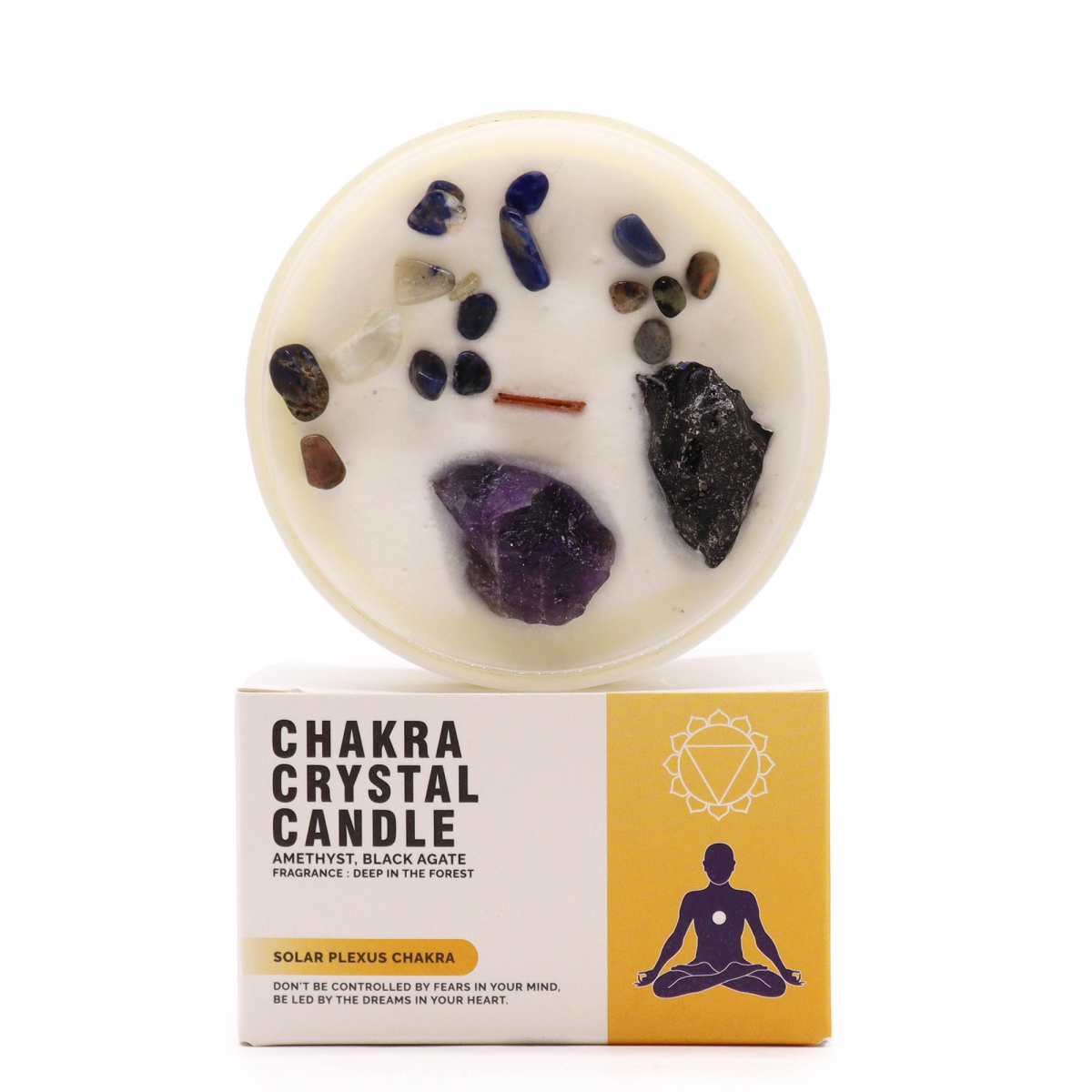 Chakra Candle with Stones - Solar Plexus