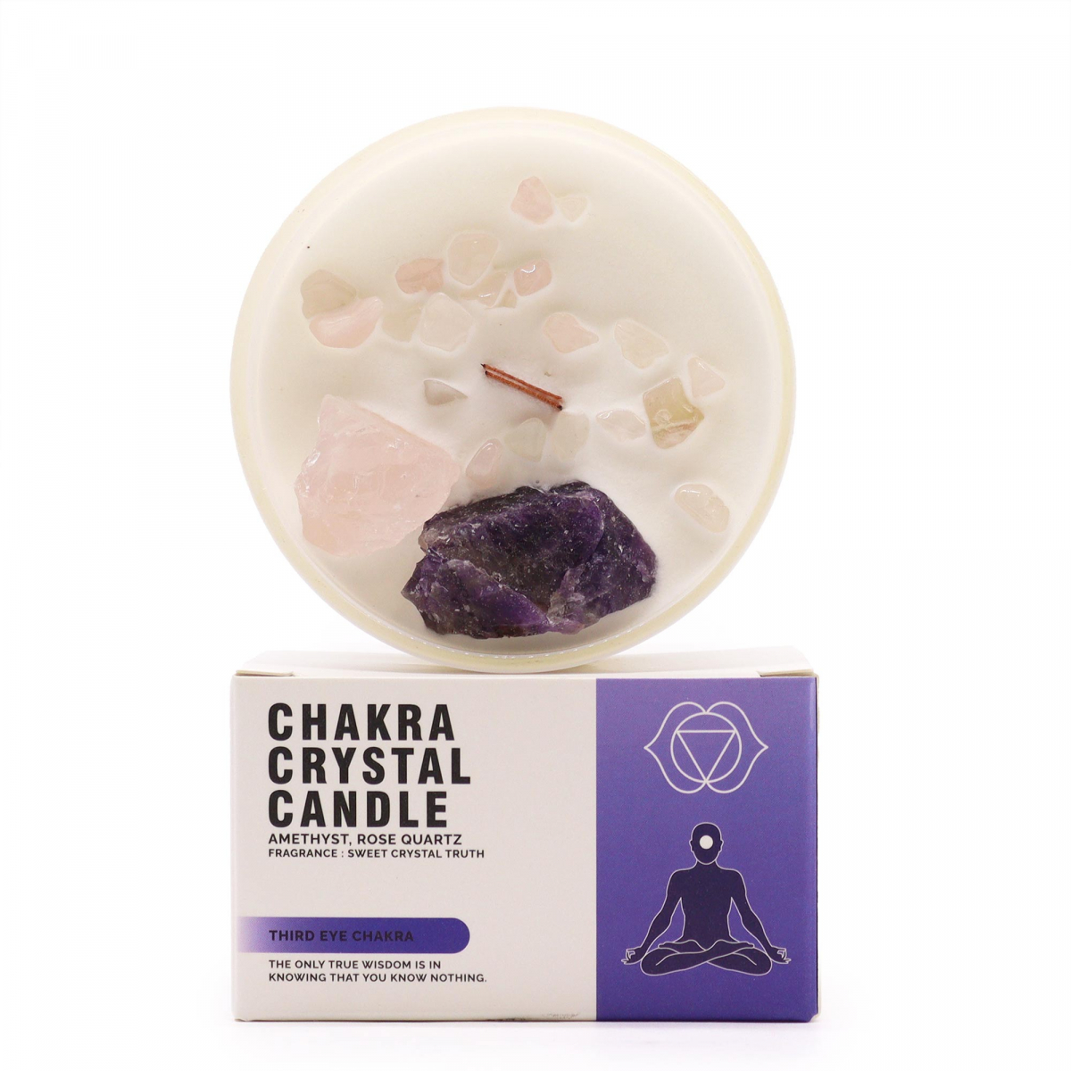Chakra Candle with Stones - Third Eye