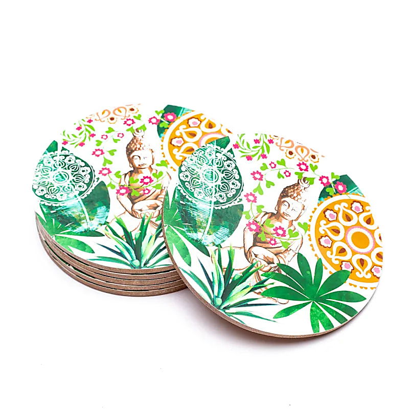 Coaster Set - Buddha Paradise (6 pcs), 10 cm