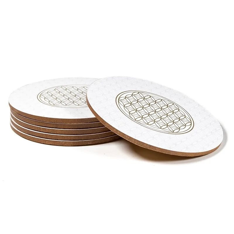 Coaster Set - Flower of Life (6 pcs), 10 cm
