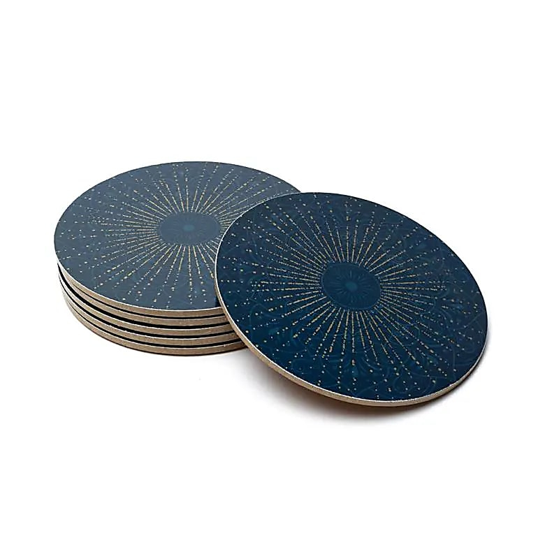 Coaster Set - Mandala (Dark Blue), 6 pcs, 10 cm