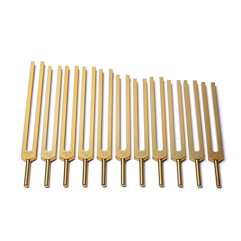 Cosmic Octave Tuning Fork Set – 11 Planetary Frequencies (Gold, Weightless)