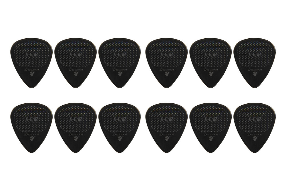 D-Grip 351 Black 0.88 mm Pick Set of 12 Nylon Janicek
