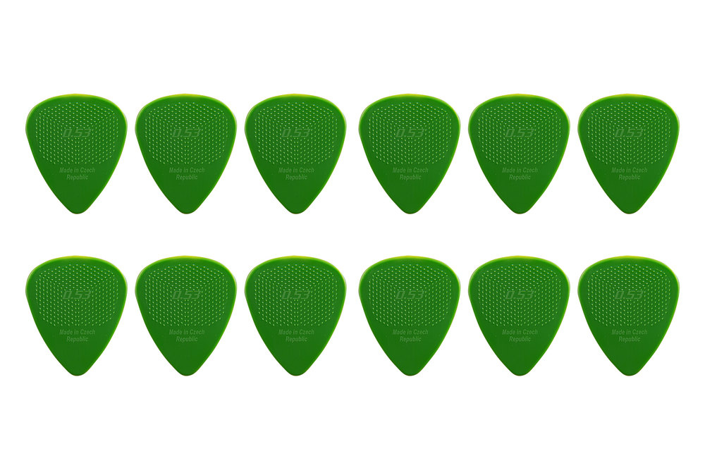D-Grip Pick Green 0.53 mm Set of 12 Nylon Janicek