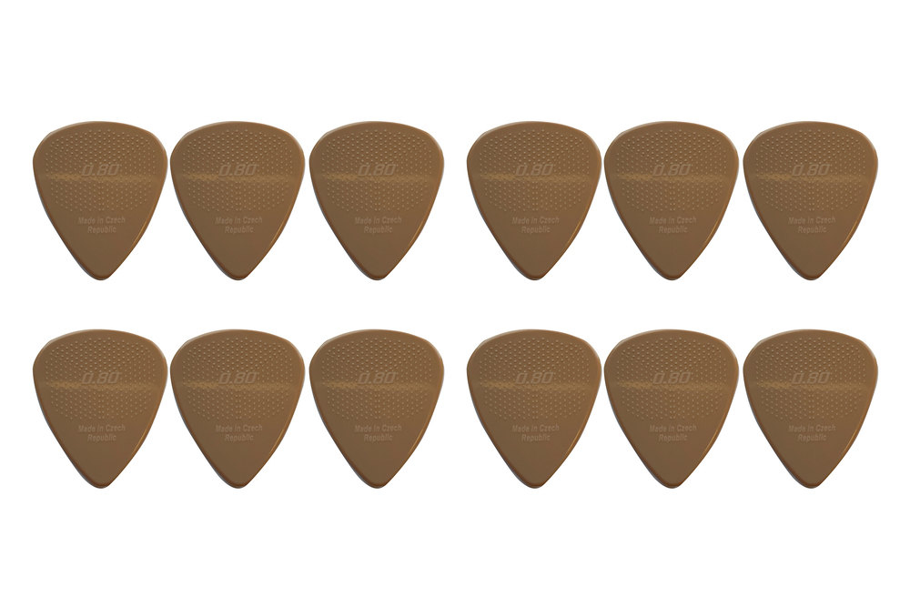 D-Grip Pick White Coffee 0.8 mm Set of 12 Nylon Janicek