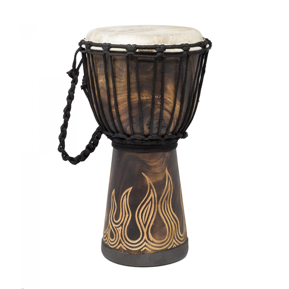 Djembe Bali Beginner Mahogany 40cm with Fire Carving
