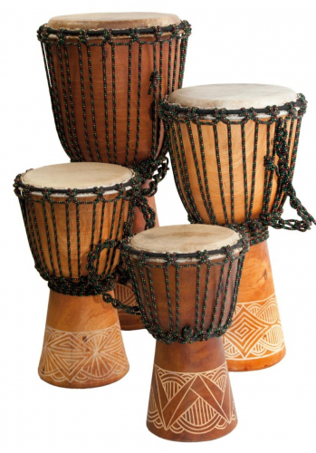 Djembe Bali Beginner Mahogany with Carving 60cm