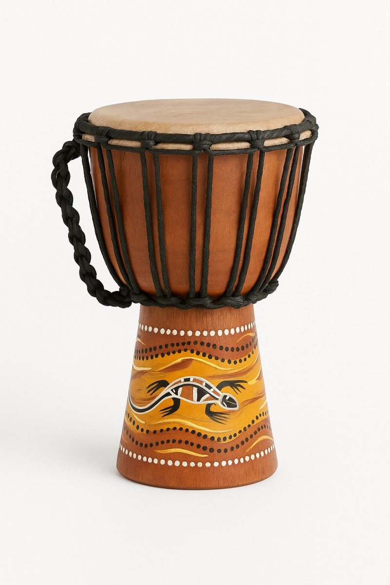 Djembe with Aboriginal Mahogany Pattern 40 cm