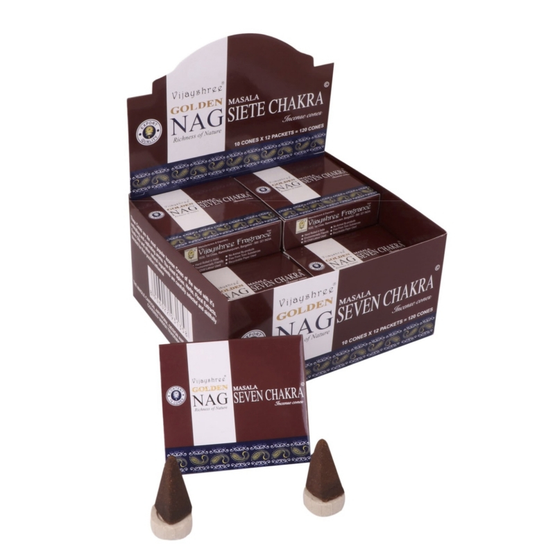 GOLDEN NAG Masala Fragrance Cones - Seven Chakras