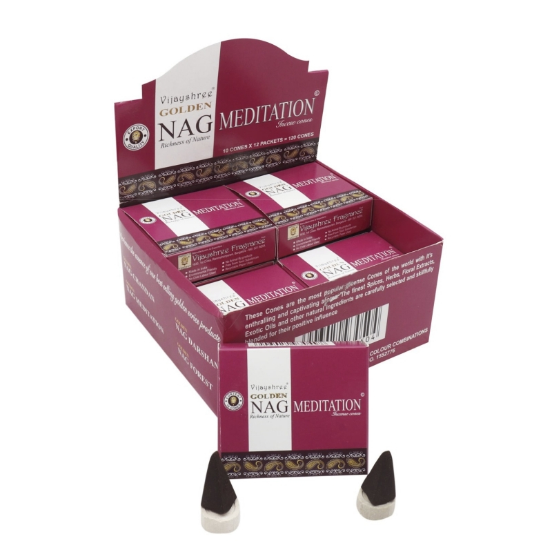 GOLDEN NAG Masala Incense Cones - Meditation