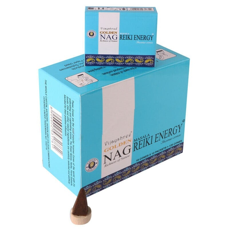 GOLDEN NAG Masala Incense Cones - Reiki Energy