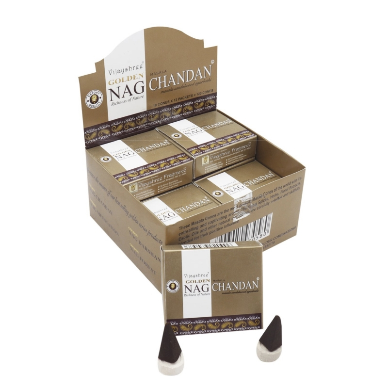 GOLDEN NAG Masala Incense Cones - Sandalwood
