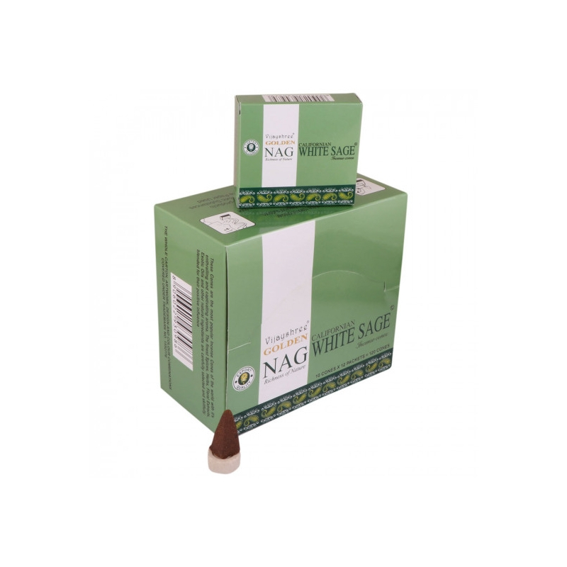 GOLDEN NAG Masala Incense Cones - White Sage