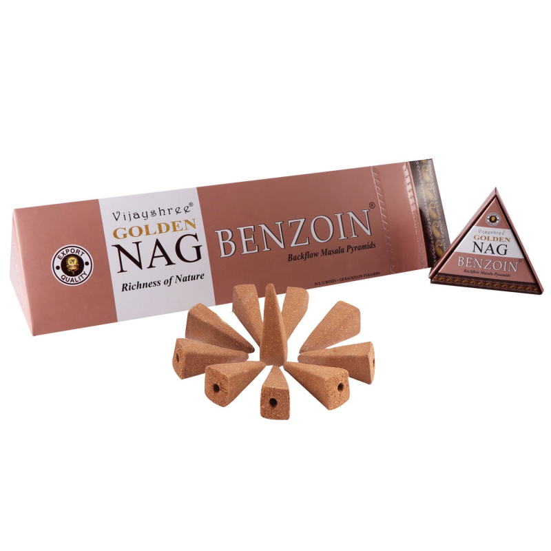 GOLDEN NAG Scented Cones - Flowing Smoke - Benzoin