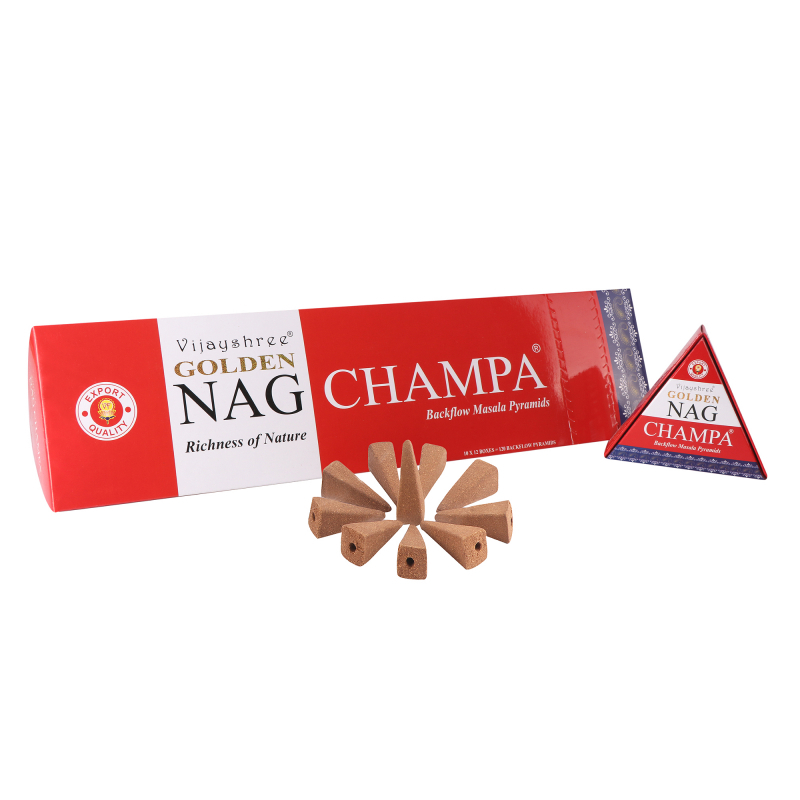 GOLDEN NAG Scented Cones - Flowing Smoke - Champa